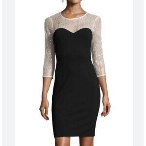 Anthropologie Erin Fetherston Cocktail Sweetheart Dress Black Sz 4 Romantic $275